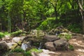 Creek in forest on Tiger Hill Huqiu, Suzhou, Jiangsu, China Royalty Free Stock Photo