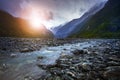 Creek of franz josef glacier most popular traveling destination Royalty Free Stock Photo