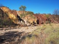 Creek lined with Ochre pits along the banks Royalty Free Stock Photo