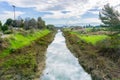 Creek in Shoreline Park, Mountain View, Silicon Valley, San Francisco bay area, California Royalty Free Stock Photo