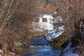 Creek in snowy Ruhpolding Royalty Free Stock Photo
