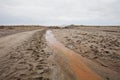 Creek with therapeutic mud near saline Baskunchak Royalty Free Stock Photo