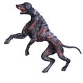 Creepy alien dog out of hell. 3D rendering with Royalty Free Stock Photo