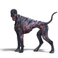 Creepy alien dog out of hell. 3D rendering with Royalty Free Stock Photo