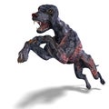 Creepy alien dog out of hell. 3D rendering with Royalty Free Stock Photo