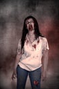 Creepy asian female zombie