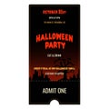 Creepy bloody Halloween party ticket