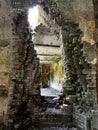 Creepy brick opening in an abandoned fort Royalty Free Stock Photo