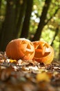 Creepy carved pumpkin face Royalty Free Stock Photo