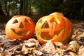 Creepy carved pumpkin face Royalty Free Stock Photo