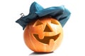 Creepy carved pumpkin face Royalty Free Stock Photo