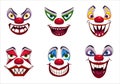 Creepy clown faces