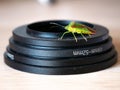 Creepy crawly stink bug on camera equipment