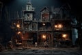 Creepy Dollhouse A dilapidated dollhouse with