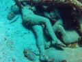 Creepy drowned human artwork in underwater sculpture park