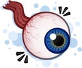 Creepy Floating Eyeball Cartoon Illustration