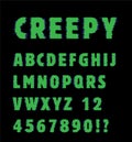 Creepy font vector text set