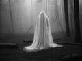 A creepy ghost covered in a ragged cloak