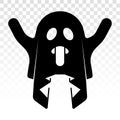 Creepy ghost / ghost with sticking out tongue - Flat icon for apps and websites