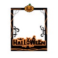 Creepy halloween photo frame design template