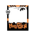 Creepy halloween photo frame design vector