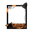 Creepy halloween photo frame template design