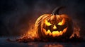 Creepy Halloween Pumpkin Display, A Background for Spooky Celebrations