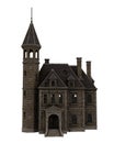 Creepy haunted mansion house. Halloween concept 3D rendering isolated on white Royalty Free Stock Photo