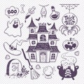 Creepy House and Halloween Doodles