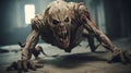 Creepy Human-sized Creature In Death Strike Pose: Apocalyptic Horror