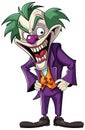 Creepy joker cartoon character