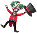 Creepy joker cartoon character