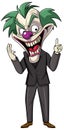 Creepy joker cartoon character
