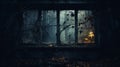 Creepy Leaves: An Atmospheric Window In A Secluded Area