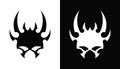 Monster devil mask cut out vector icon