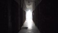 Creepy and nightmarish corridor