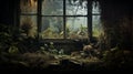 Creepy Plants Inside An Abandoned House: Atmospheric Woodland Imagery