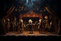 Creepy Puppet Theater Ghostly puppets performing