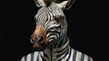 Creepy Realistic Zebra Portrait: Wildlife Art With A Satirical Twist