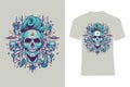 Creepy Skeleton Heads T-Shirt Design: Spine-Chilling Artwork