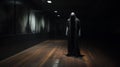 Creepy Statue In Dark Hallway: Ominous Australia With Lurking Figure