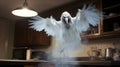 Ultra Realistic Photo Of Creepy Thunderbird Ghost In Kitchen