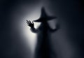 Creepy witch silhouette. Royalty Free Stock Photo