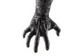 Creepy zombie hand isolated on white background