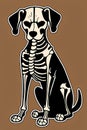 Creepypasta Skeuomorphic Dog Skeleton Art Royalty Free Stock Photo