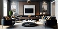 Creeves Living Room Set, home design Interior design of modern - Generative AI Royalty Free Stock Photo