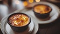 Crem brulee. French dessert. Royalty Free Stock Photo