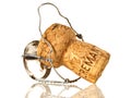 Cremant Cork on white Background Royalty Free Stock Photo