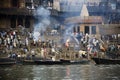 Cremation Ghats - Varanasi - India Royalty Free Stock Photo