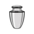 cremation urn ashes cartoon vector illustration